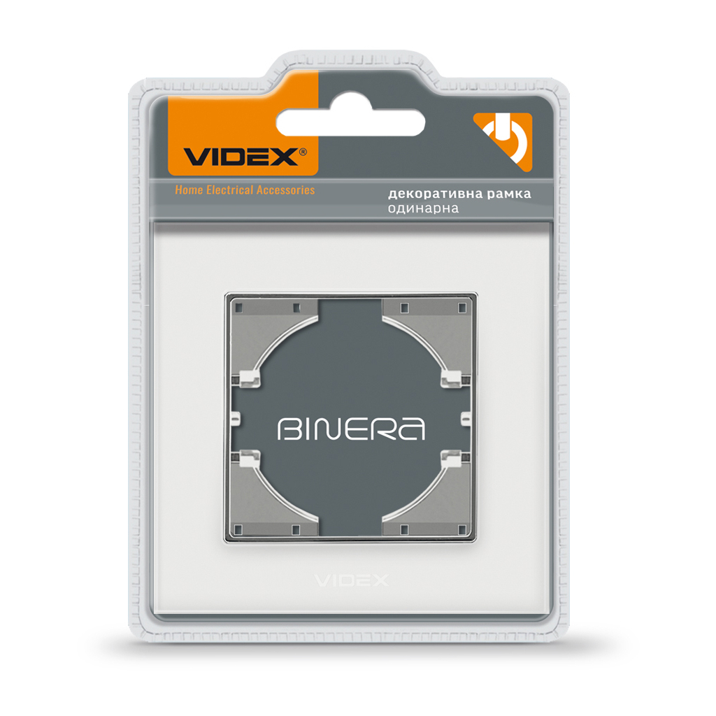 Рамка Videx BINERA біле скло одинарна (VF-BNFRG1H-W) - изображение 1
