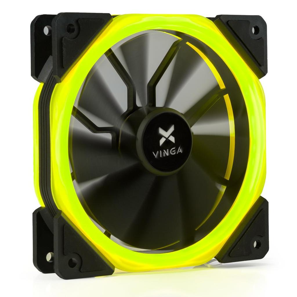 Кулер до корпусу Vinga LED fan-02 yellow - зображення 1