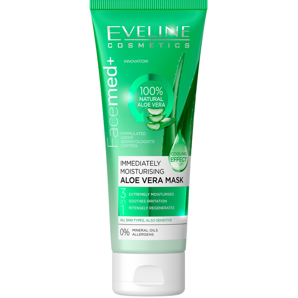 Маска для обличчя Eveline Cosmetics Facemed+ 3 в 1 Миттєво зволожуюча з алое 50 мл (5901761965414) - зображення 1