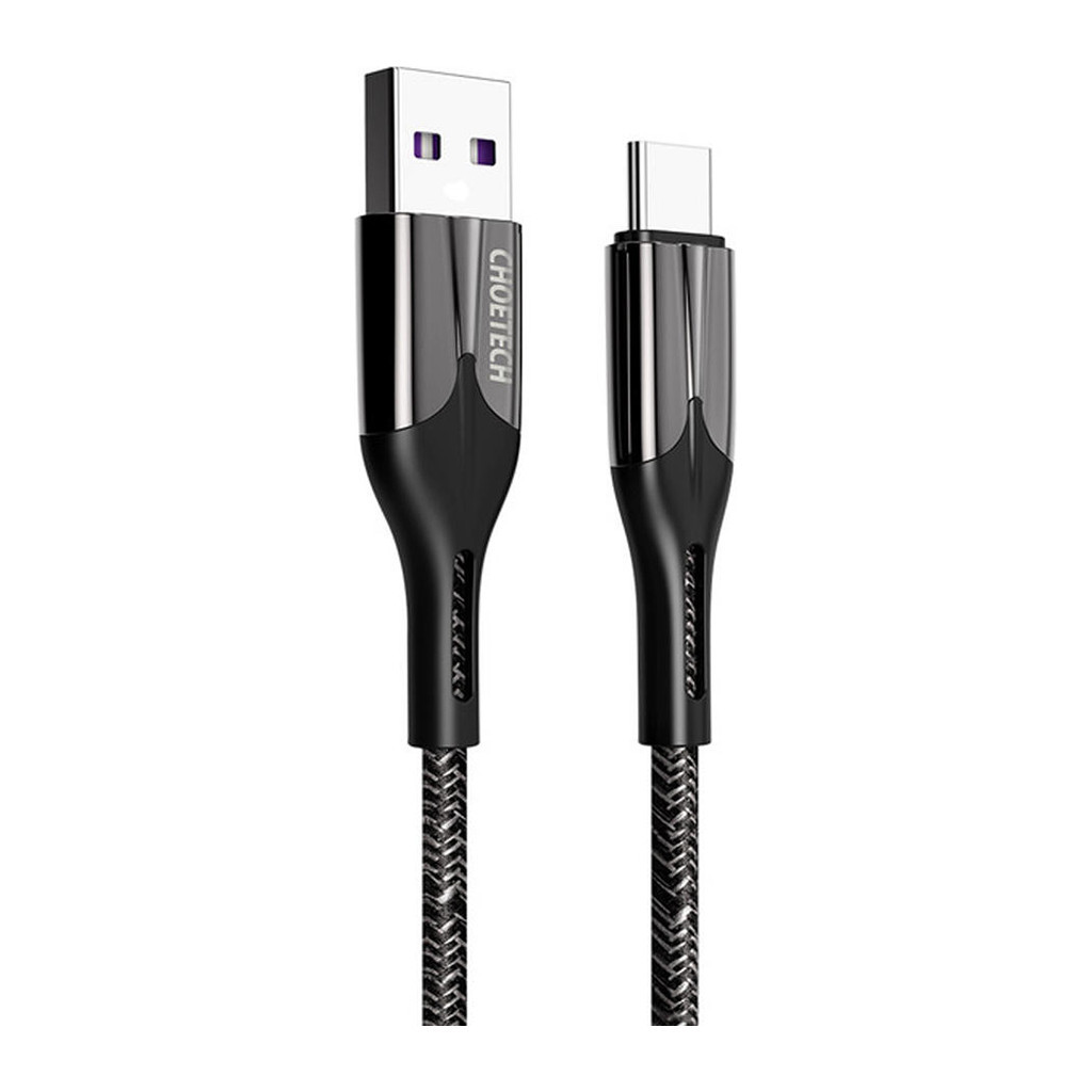 Дата кабель USB 2.0 AM to Type-C 1.2m 5A Choetech (AC0013-BK) - зображення 1