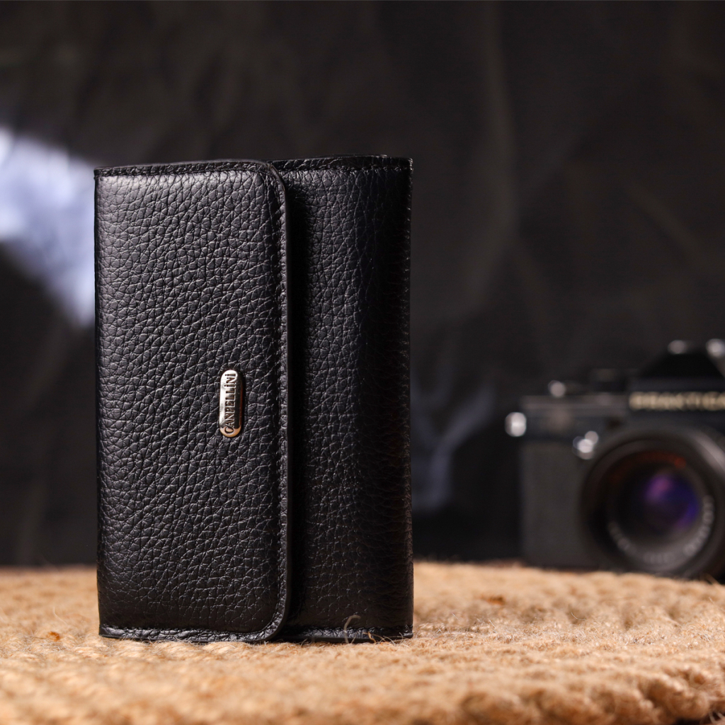 Гаманець Canpellini З натуральної шкіри флотар Чорний (21591) - зображення 8