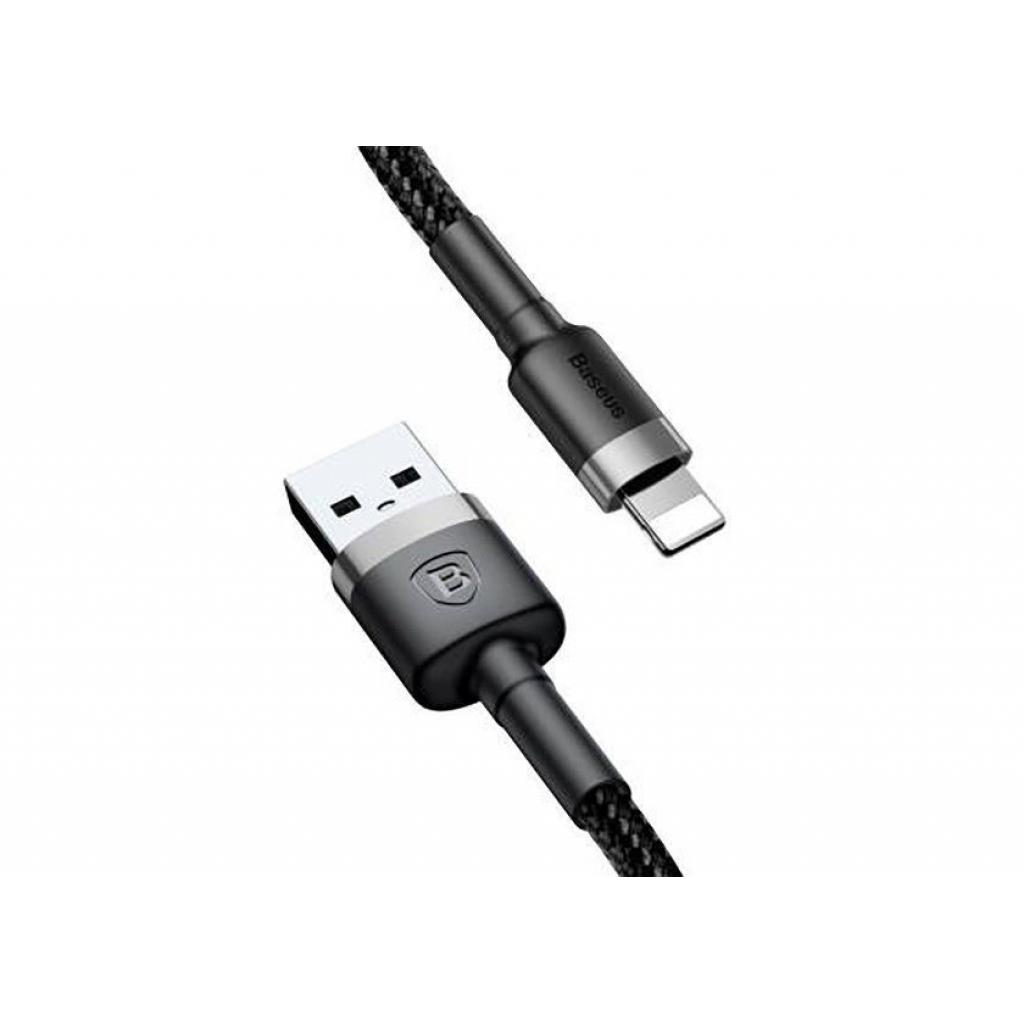 Дата кабель USB 2.0 AM to Lightning 0.5m Cafule 2.4A grey+black Baseus (CALKLF-AG1) - зображення 3