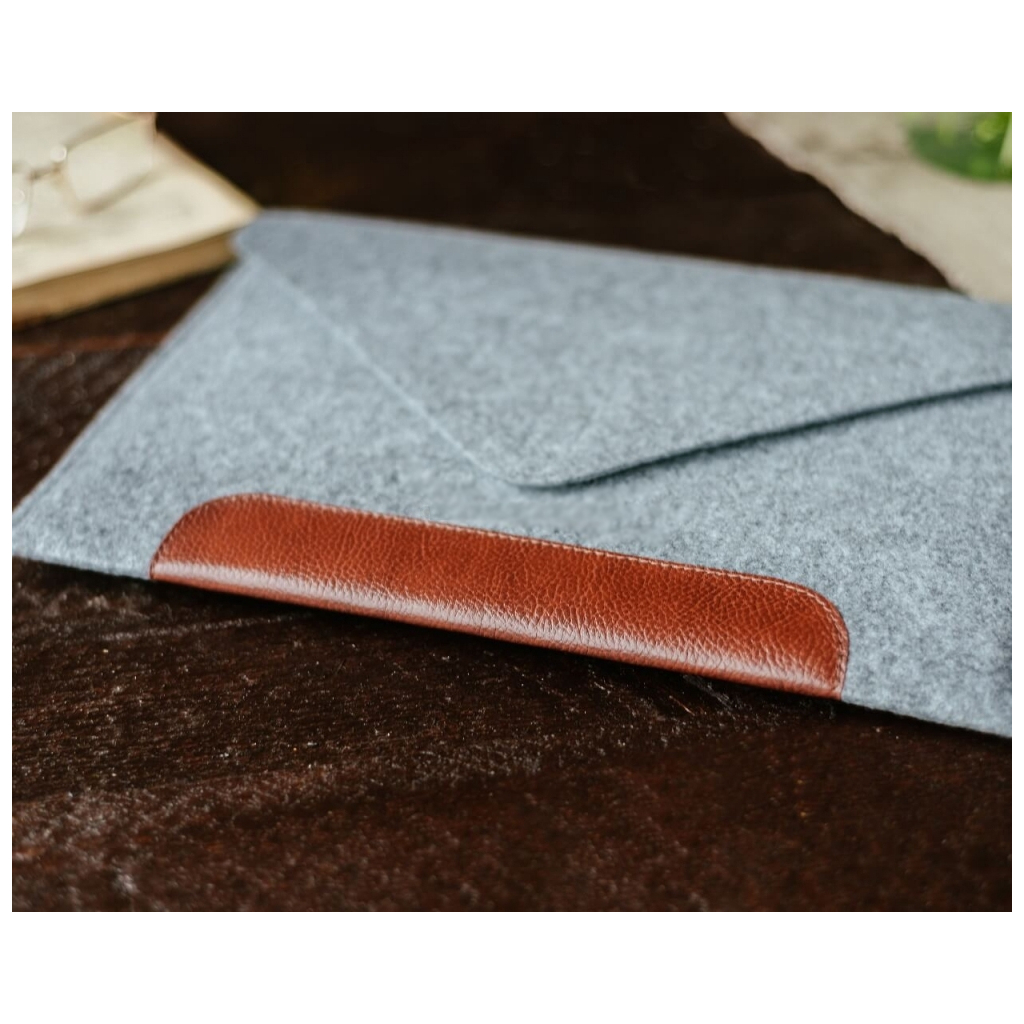 Чохол до ноутбука Gmakin 14" Macbook Pro, envelope, LightGray, brown stripe (GM10-14) - зображення 6