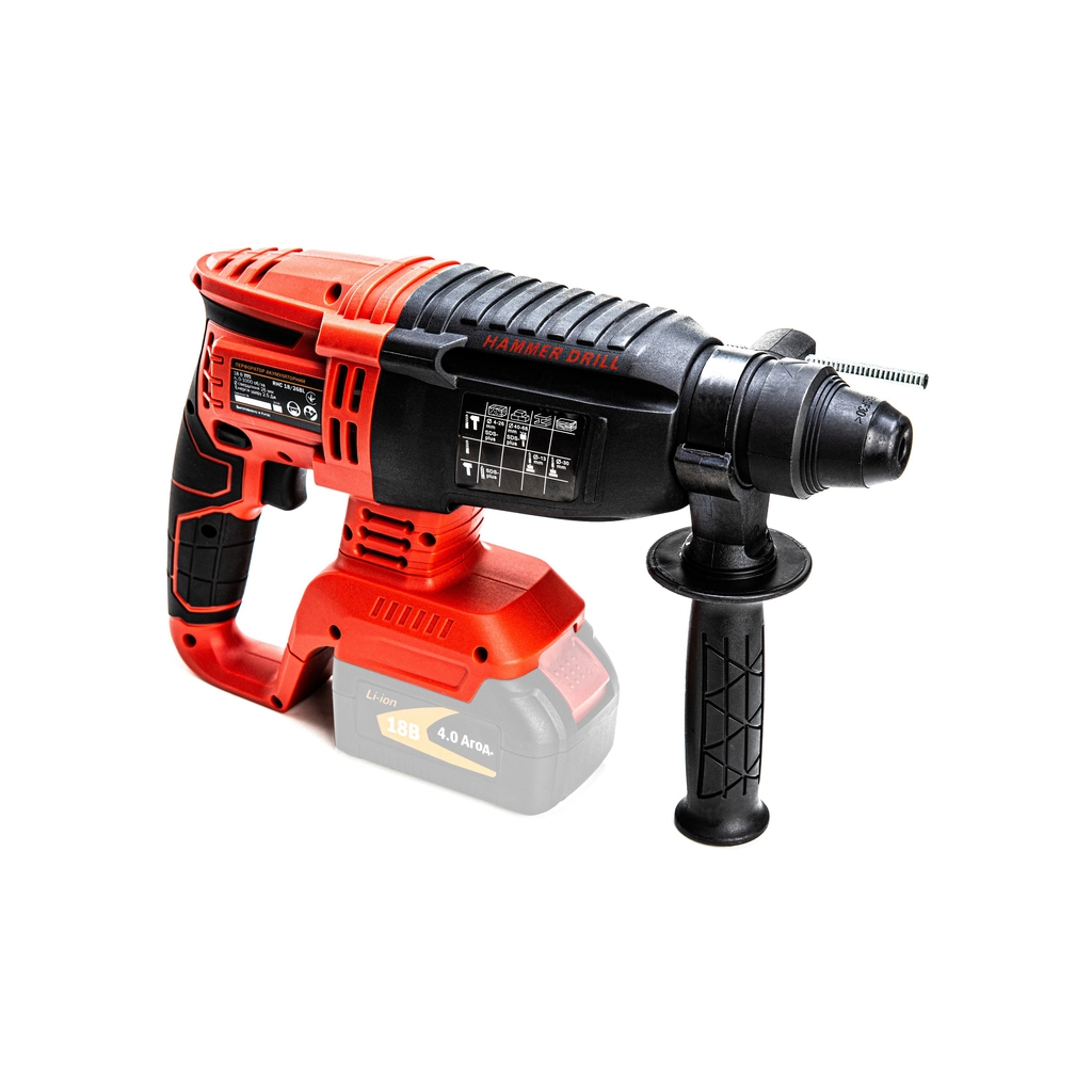 Перфоратор GTM RHC18/26BL, 18В, 2,5Дж, 0-1000об/хв, (без АКБ та ЗП) (RHC18/26BL_BARE TOOL) - зображення 2