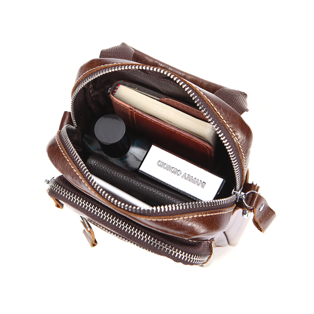 Сумка Vintage На пояс шкіряна Коричнева (20012) - зображення 7