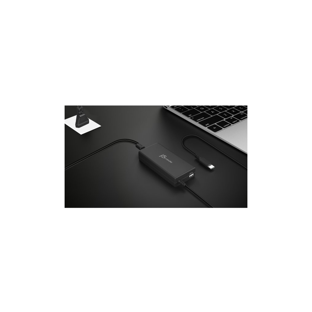 Блок живлення до ноутбуку J5create USB-C/PD/90W, USB-A/10W (JUP2290C-EN) - зображення 3