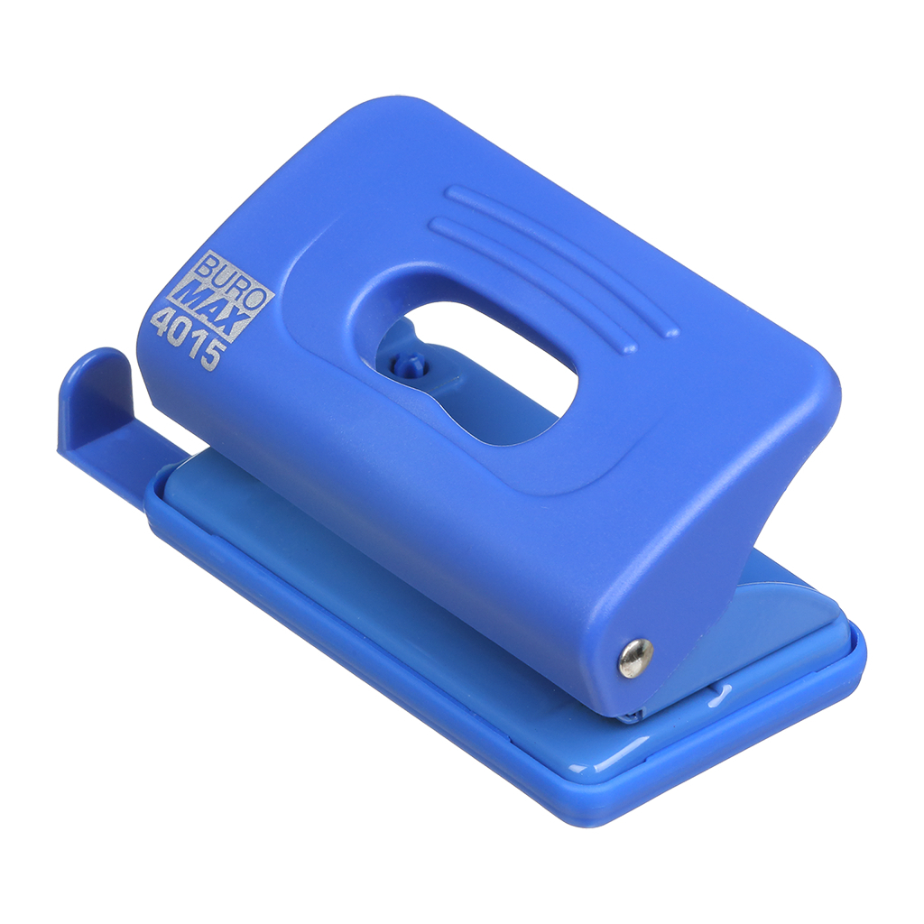 Діркопробивач Buromax пластиковий, до 10 аркушів, 120 х 58 х 59 мм, синій (BM.4015-02) - зображення 1