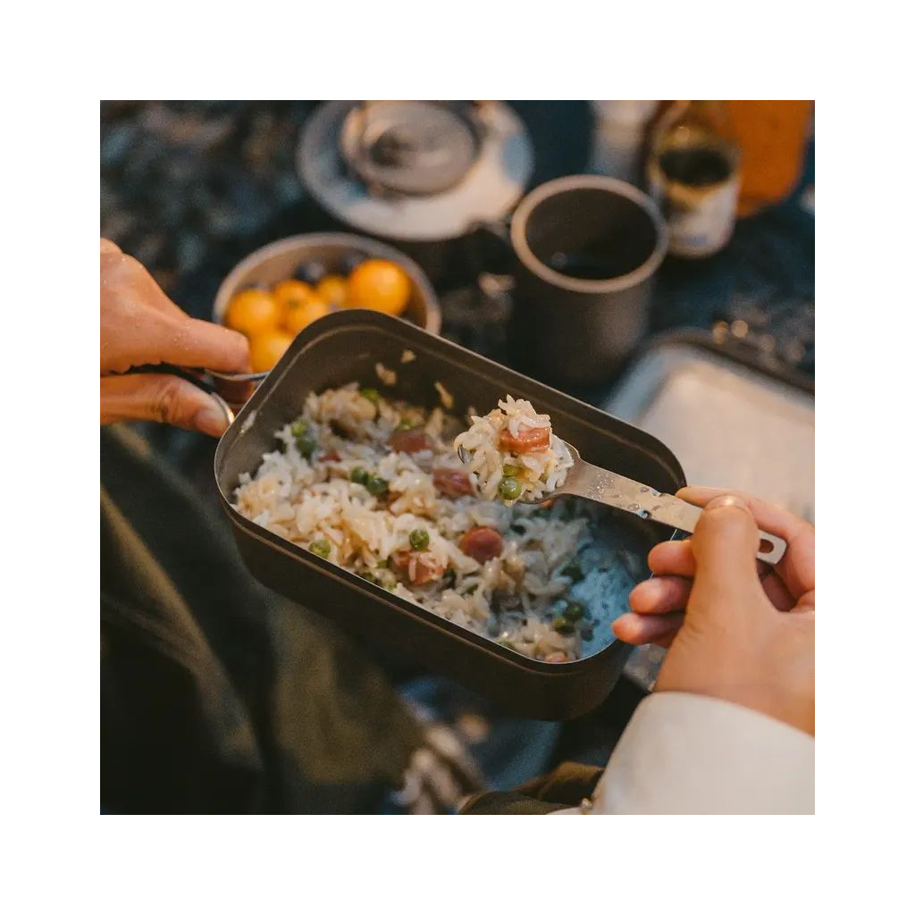 Набір туристичного посуду Naturehike ложка, виделка, ніж з титану CNH22CJ017 сірий з мішечком (6927595711910) - зображення 3