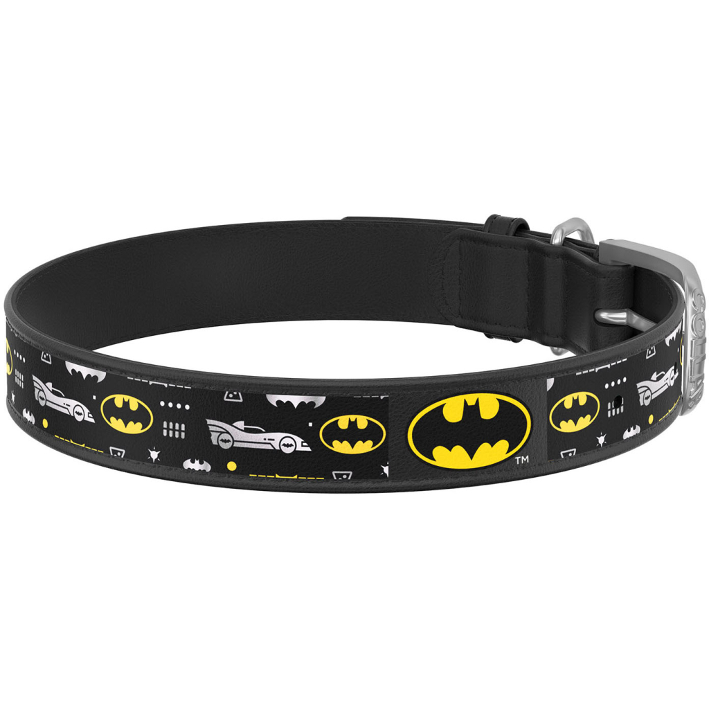 Нашийник для тварин WAUDOG Design з QR паспортом "Бетмен 3" XS Ш 12 мм Д 21-29 см(чорний) (0013-1005-01) - зображення 2