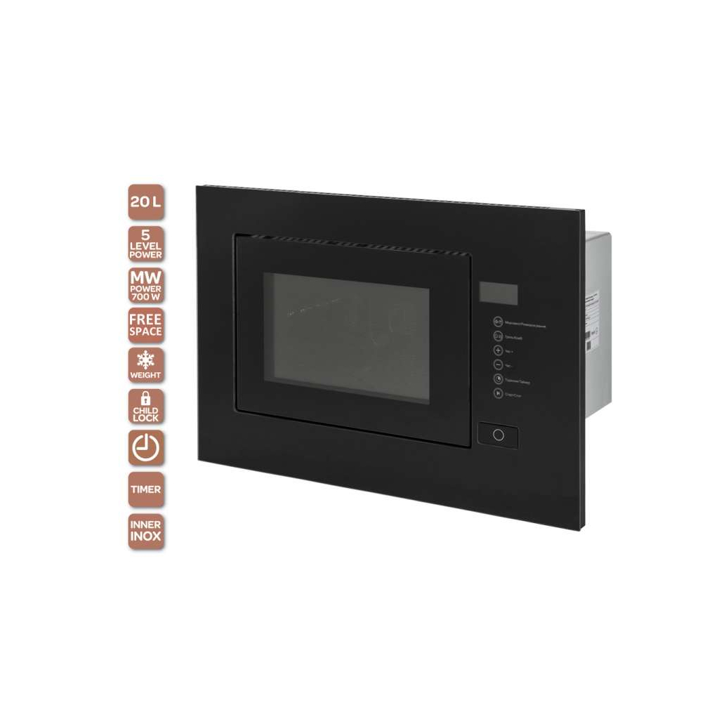 Мікрохвильова піч Ventolux MWBI 20 G BK TC FS - зображення 2