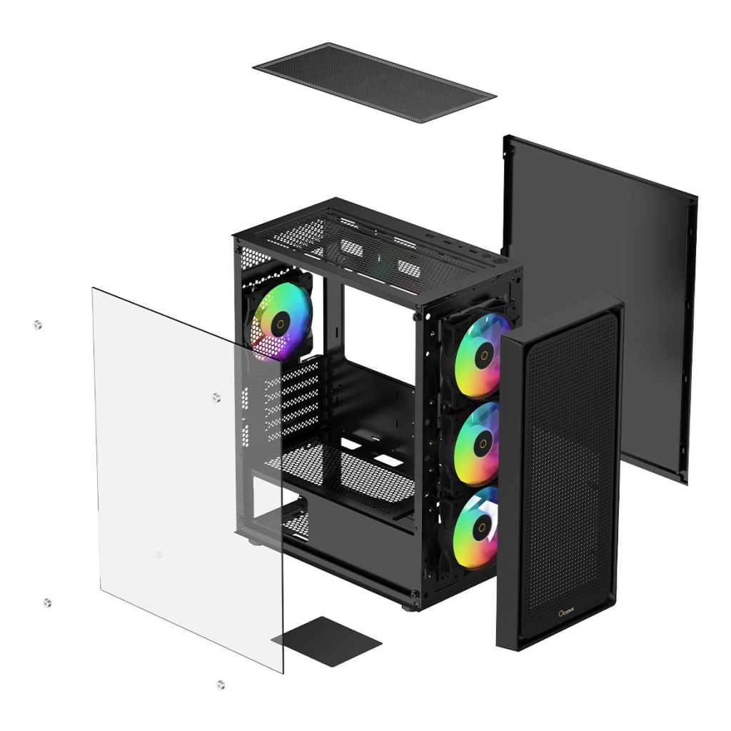 Корпус для ПК OCYPUS GAMMA C50 BK ARGB (GAMMA-C50-BKG400XX-GL) - зображення 8