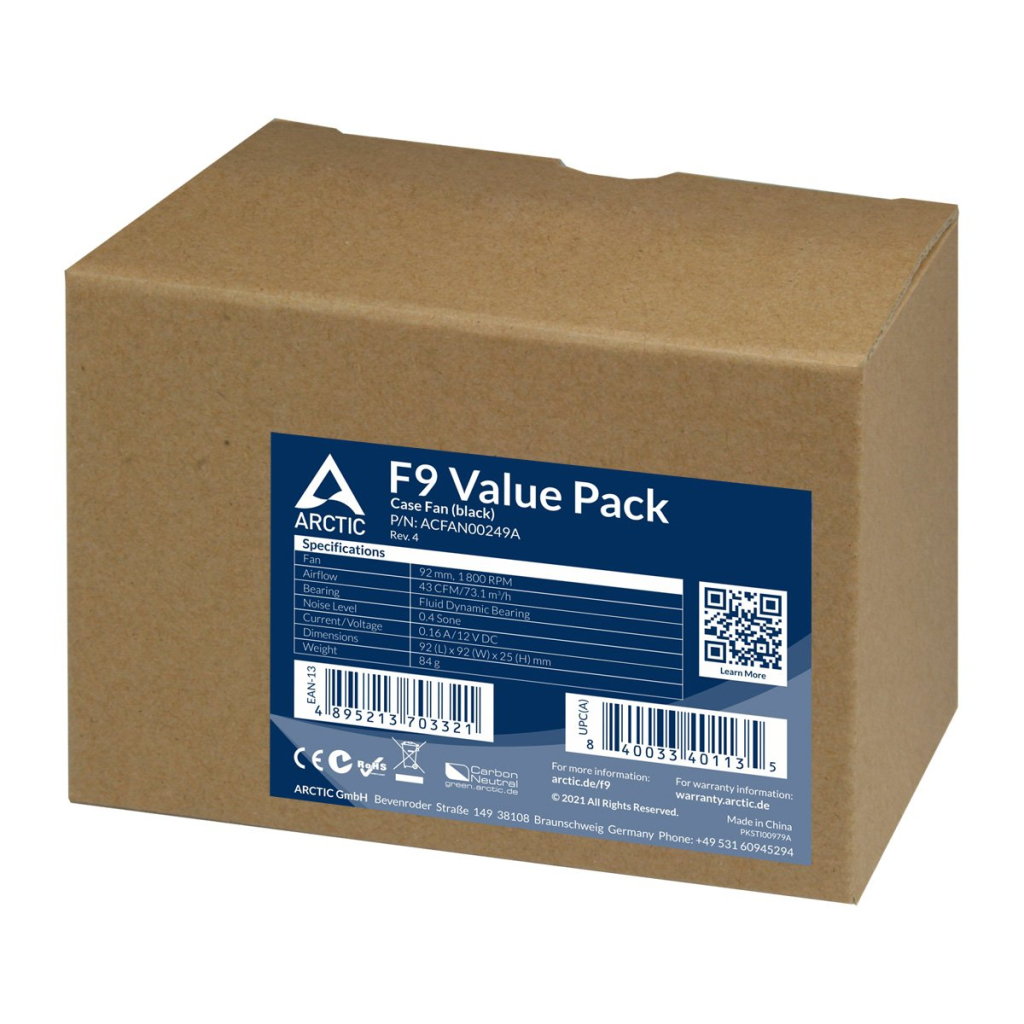 Кулер до корпусу Arctic F9 (5-Fan Pack) (ACFAN00249A) - зображення 4
