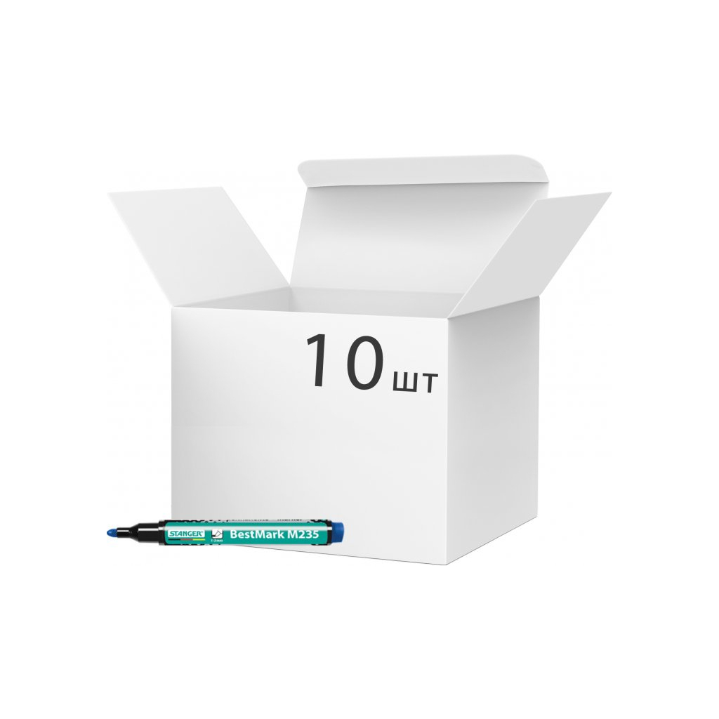 Маркер Stanger водостійкий, 1-3 мм синій 10 шт (MARKER-PERSTM235BL10) - зображення 1