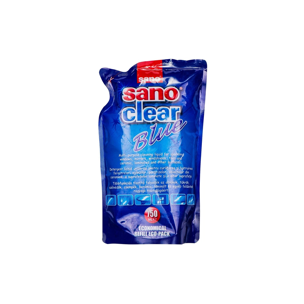 Засіб для миття скла Sano Clear Blue Запасний блок 750 мл (7290012117275) - зображення 1