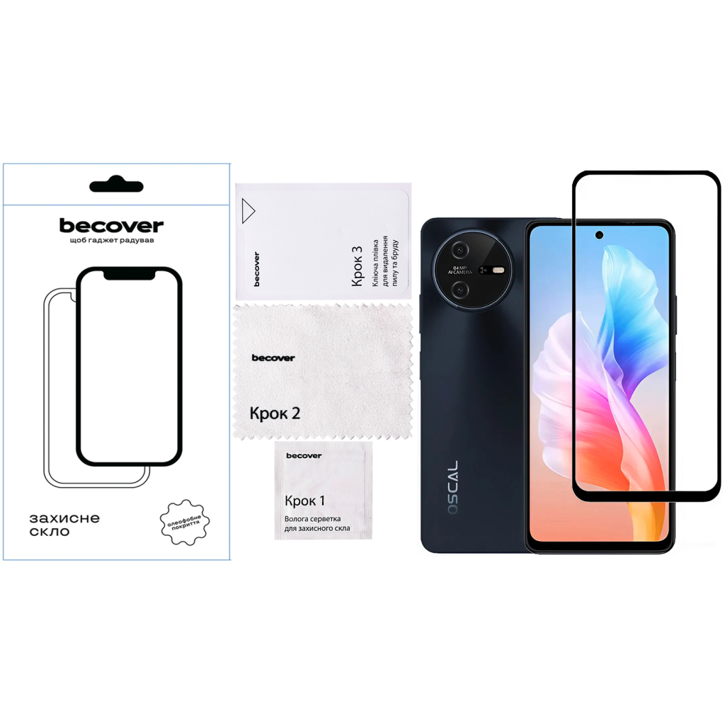 Скло захисне BeCover Oscal Tiger 12 6.78" Black (711579) - зображення 4