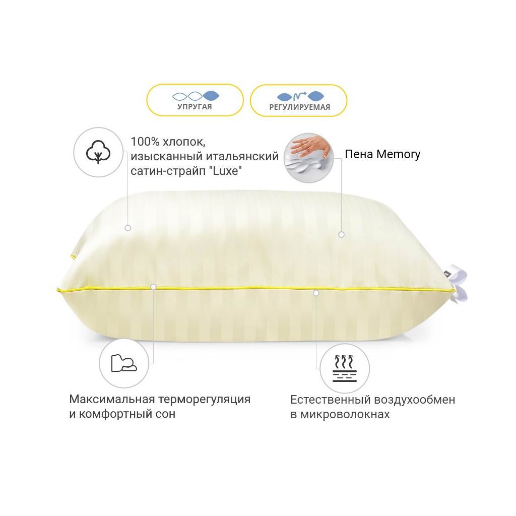 Подушка MirSon 1485 Carmela Hand Made memory effekt Висока 70х70 см (2200001540316) - зображення 2