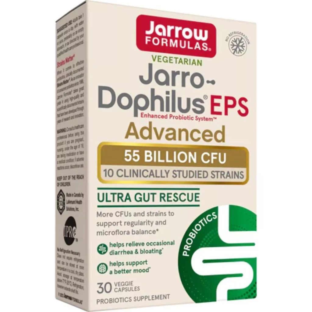 Пробіотики Jarrow Formulas Пробіотики, 55 млрд КУО, Jarro-Dophilus EPS, 30 вегетаріанських ка (JRW03737) - зображення 1