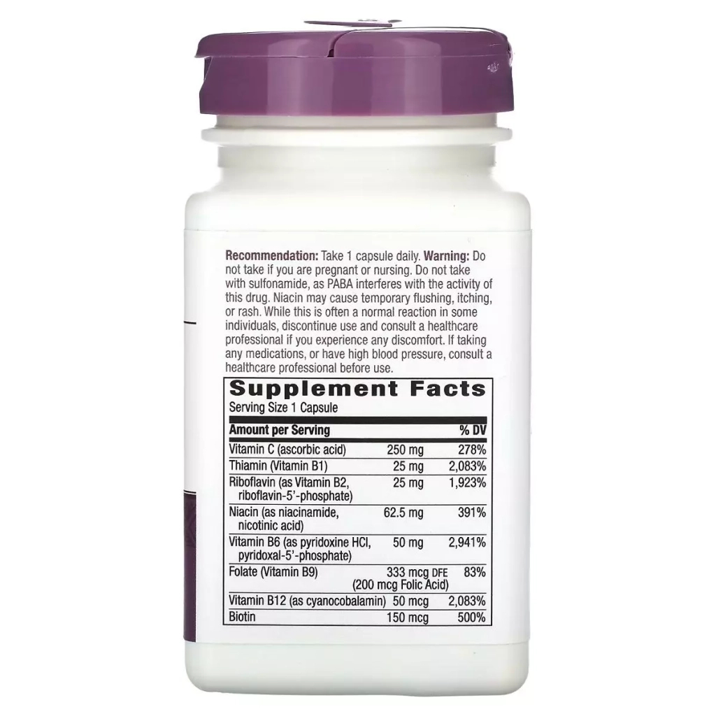 Вітамін Nature's Way Стрес формула В-Комплекс, преміум-суміш, B-Stress Formula, 100 (NWY-40631) - зображення 2