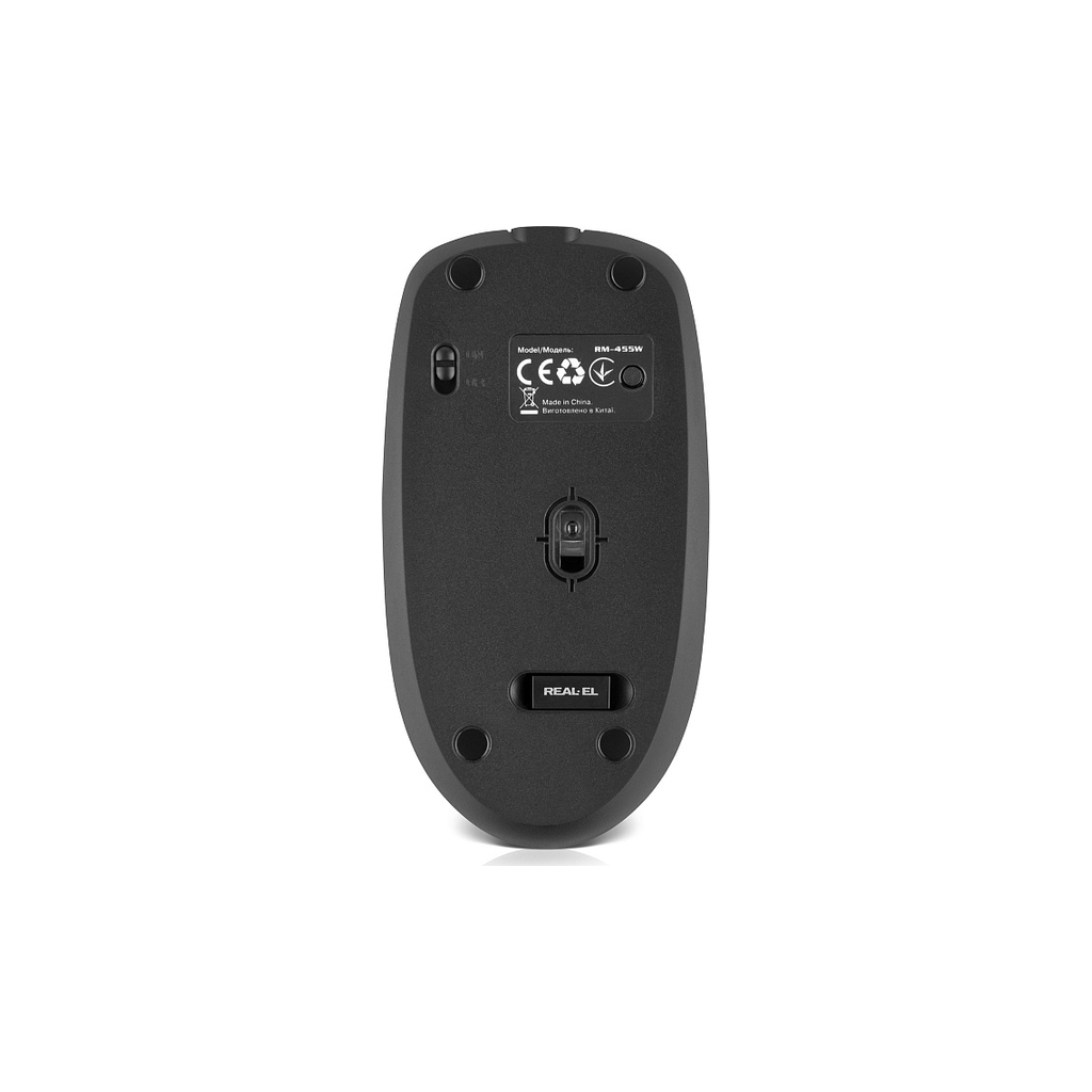 Мишка REAL-EL RM-455W Wireless/Bluetooth Black/Gray (EL123200047) - зображення 9