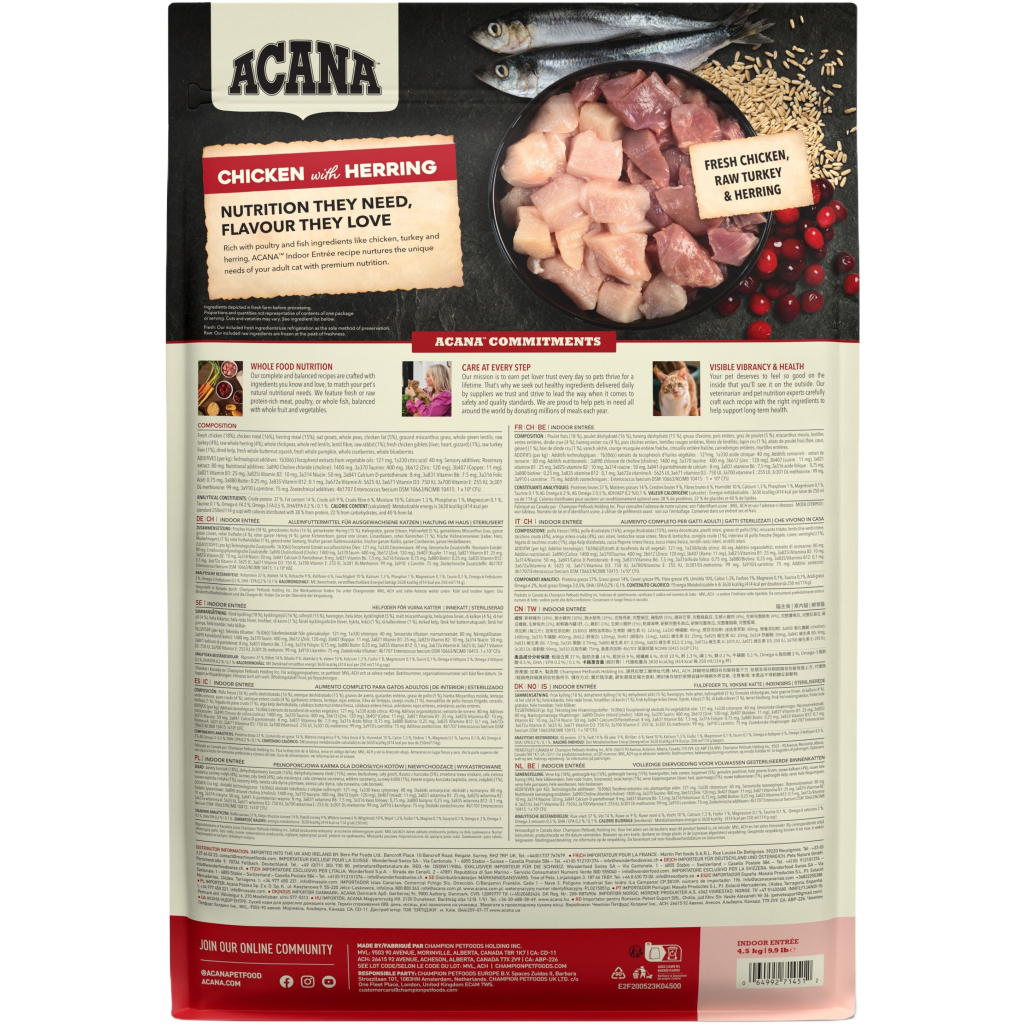 Сухий корм для кішок ACANA Indoor Entree 4.5 кг (0064992714512) - зображення 4