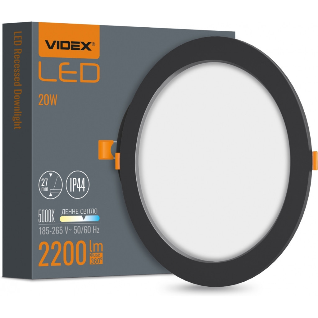 Світильник Videx 20W 5000K Black (VL-DLBR-205B) - зображення 3