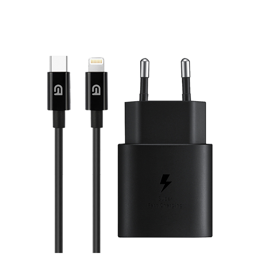 Зарядний пристрій Armorstandart AR-TA800 25W USB-C + cable USB-C to Lightning black (ARM77721) - зображення 1