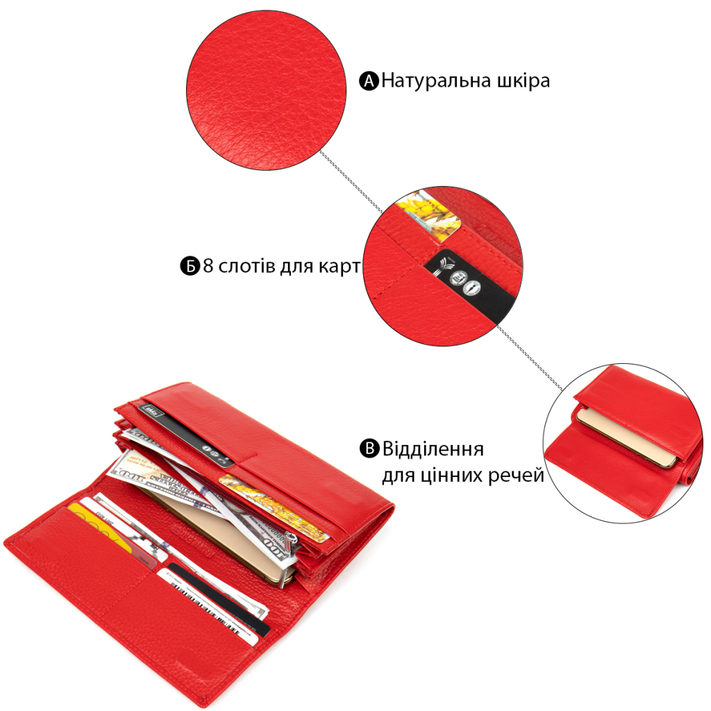 Гаманець ST Leather Червоний (19376) - зображення 4