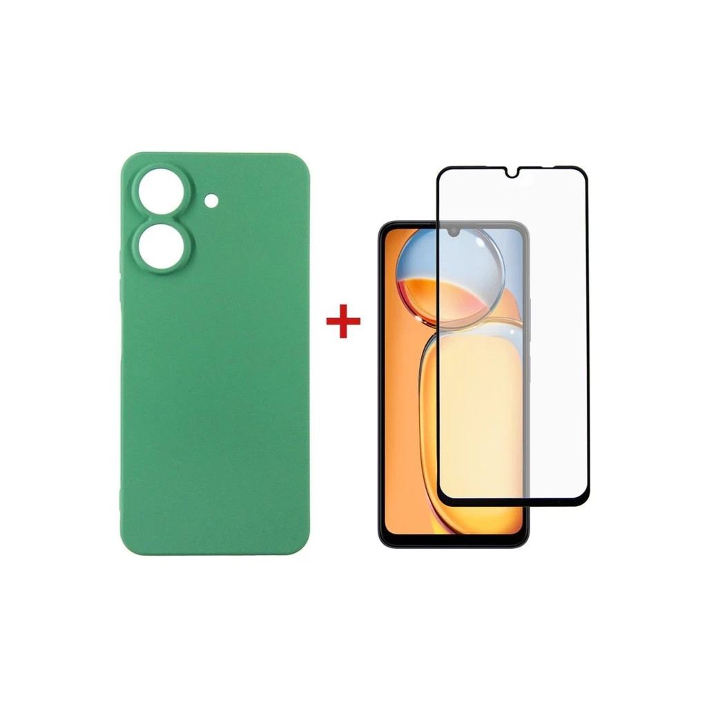 Чохол до мобільного телефона Dengos Kit for Xiaomi Redmi 13C case + glass (Mint) (DG-KM-63) - зображення 1