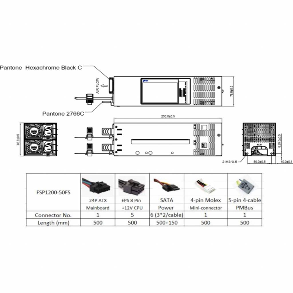 Блок живлення FSP 1200W (FSP1200-50FS) - изображение 2
