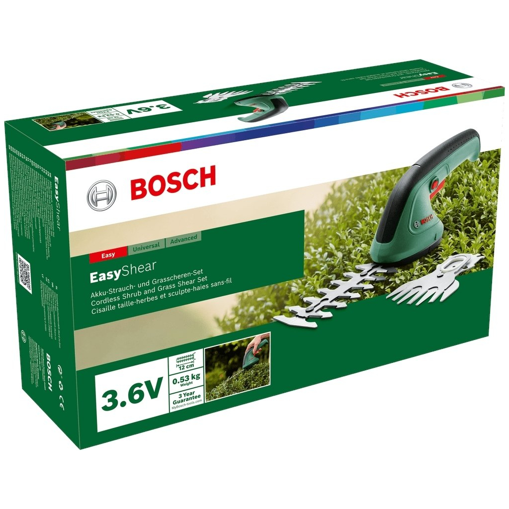 Кущоріз Bosch Bosch EasyShear, 3.6В, 1х1.5Аг, лезо 12см, крок різу 8мм (0.600.833.303) - зображення 4