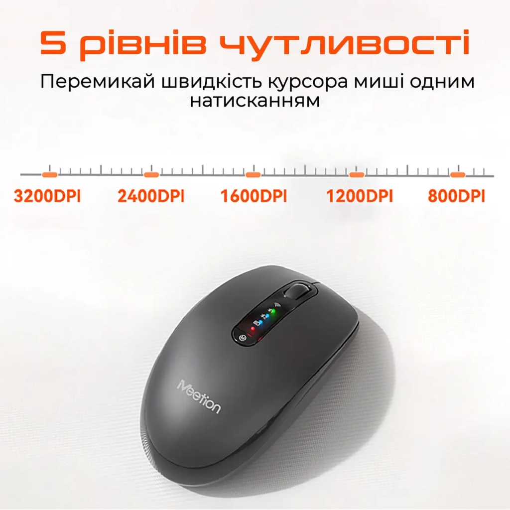 Мишка Meetion BTM100R Wireless/Bluetooth Black (MT-BTM100R-A) - зображення 4