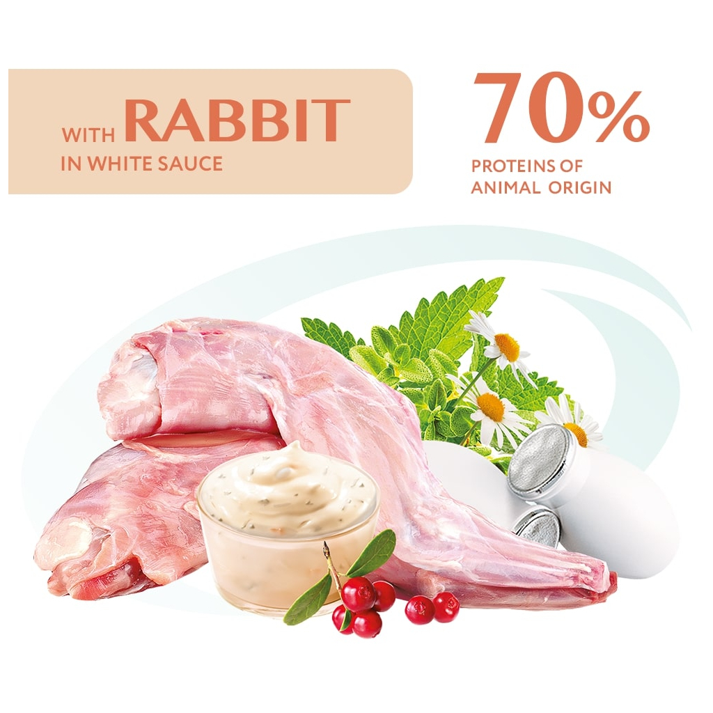 Вологий корм для кішок Optimeal зі смаком кролика в білому соусі 85 г (4820083905476) - зображення 2