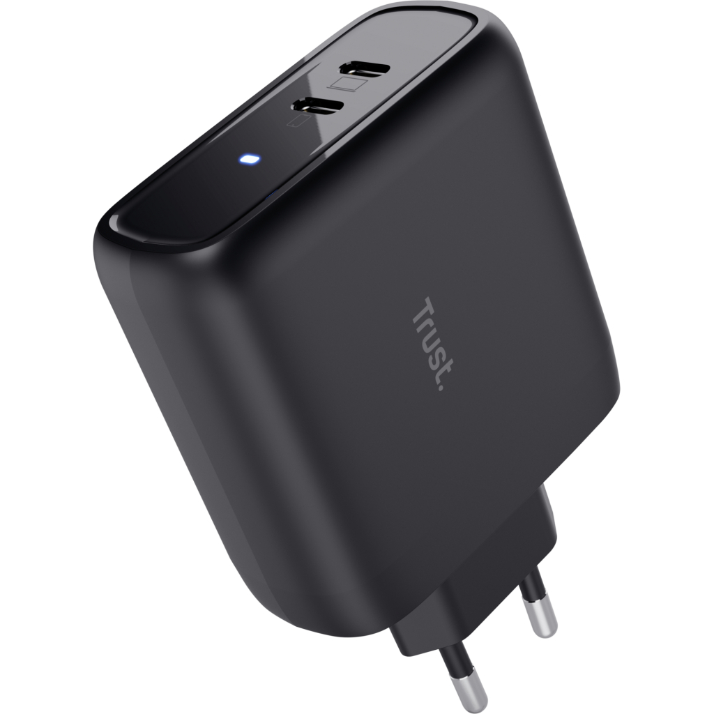 Зарядний пристрій Trust Maxo 65W 2xUSB-C PD black (25380_TRUST) - зображення 2
