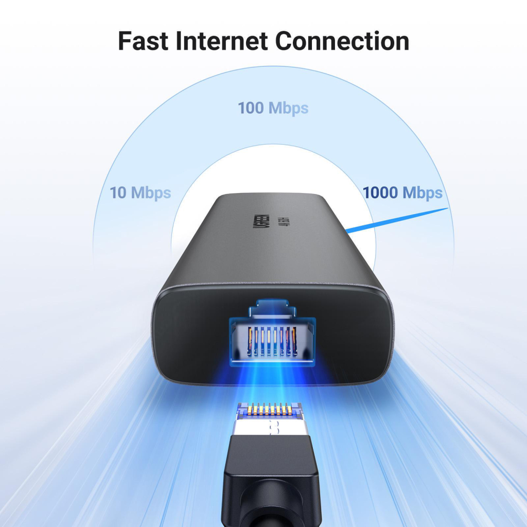 Концентратор Ugreen USB-C to HDMI + 2xUSB 3.2 + USB-C 3.2 + RJ45 + PD CM512 gray (45000) - зображення 5