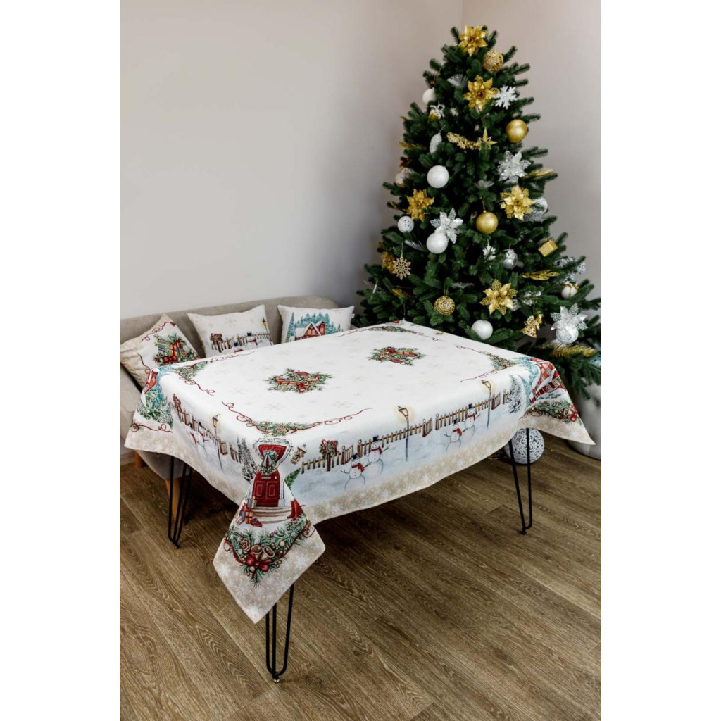 Скатертина Прованс гобеленова з велюром Святковий дім 135х140 см (4823093450332) - изображение 7