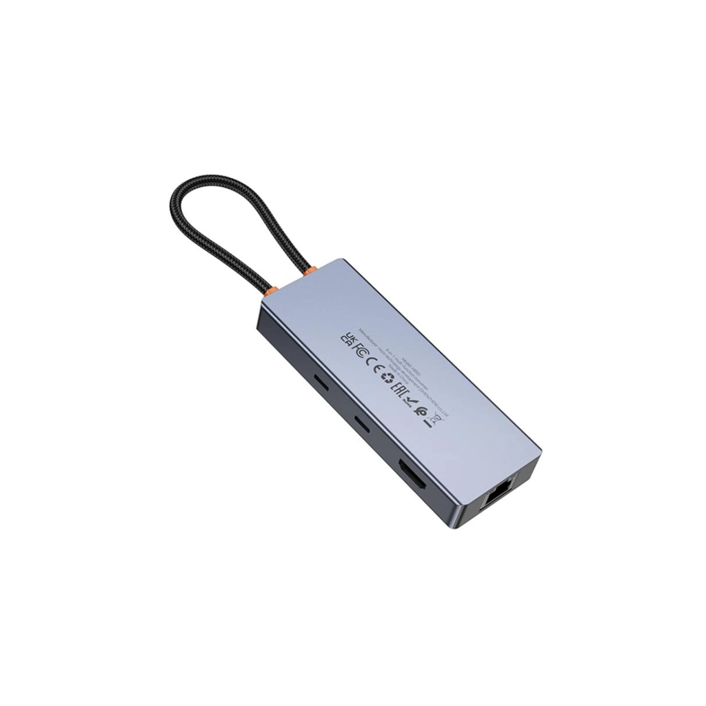 Концентратор HOCO HB52 USB-C to HDMI + RJ45 + SD + TF + PD + USB-C 3.0 + 2xUSB 3.0 Space Gray (6942007647311) - зображення 2