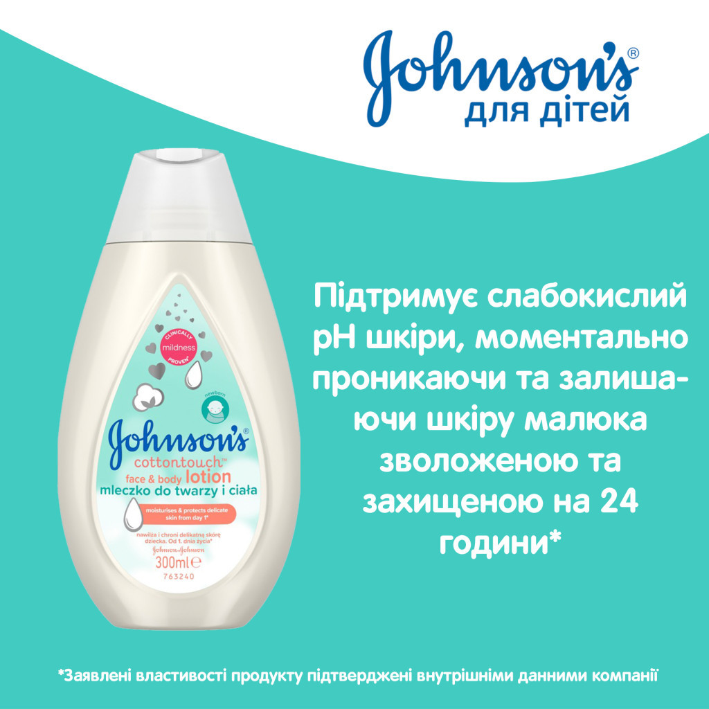 Дитяче молочко Johnson’s baby Ніжність бавовни 300 мл (3574661428093) - изображение 4