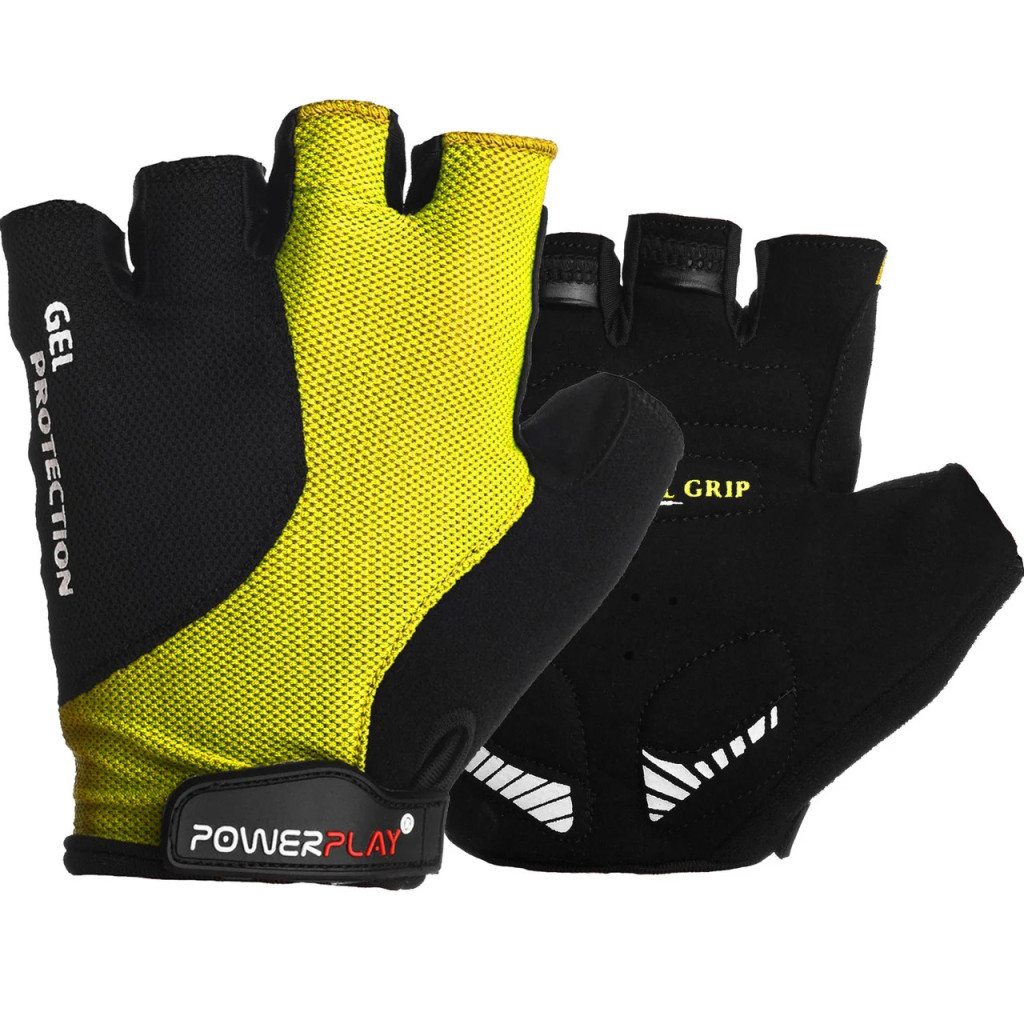Велорукавиці PowerPlay 5028 Black/Yellow S (5028B_S_Yellow) - зображення 1