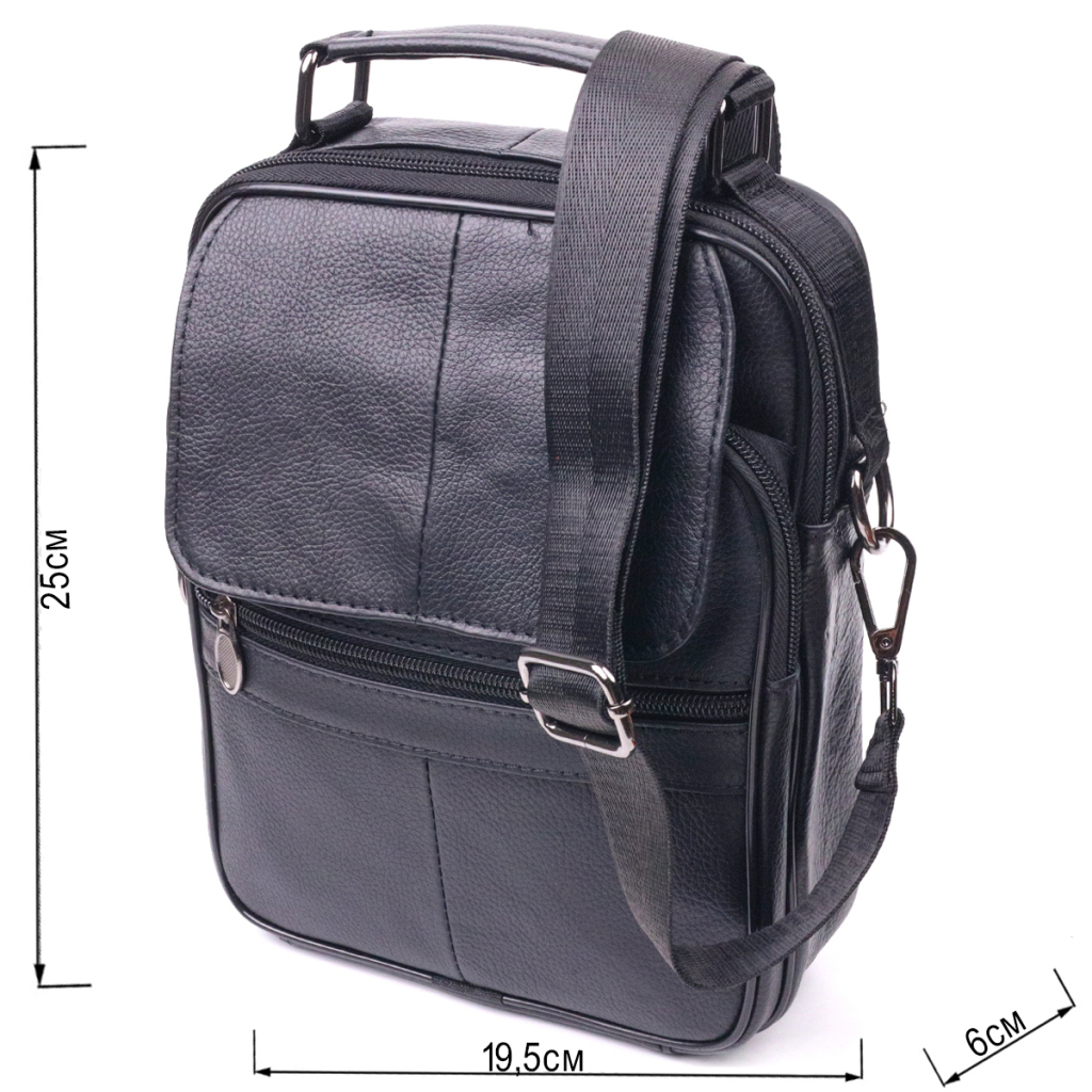 Сумка Vintage Чоловіча шкіряна Чорна (21396) - зображення 3