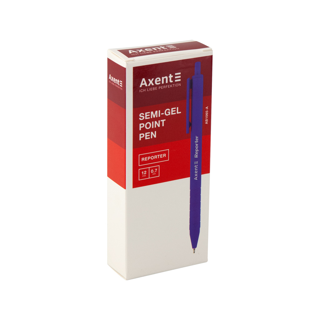 Ручка масляна Axent Reporter автоматична Червона 0.7 мм (AB1065-06-A) - зображення 2