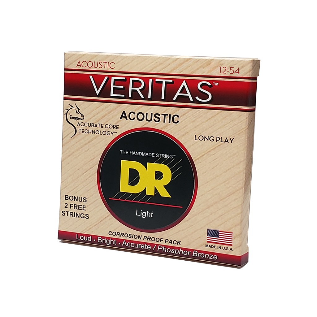 Струни для гітари DR Strings VERITAS Coated Core Acoustic Guitar Strings - Light (12-54) (VTA-12) - зображення 2