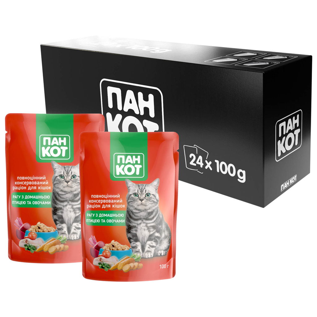 Вологий корм для кішок Пан Кот домашня птиця 100 г (4820111141012) - зображення 3