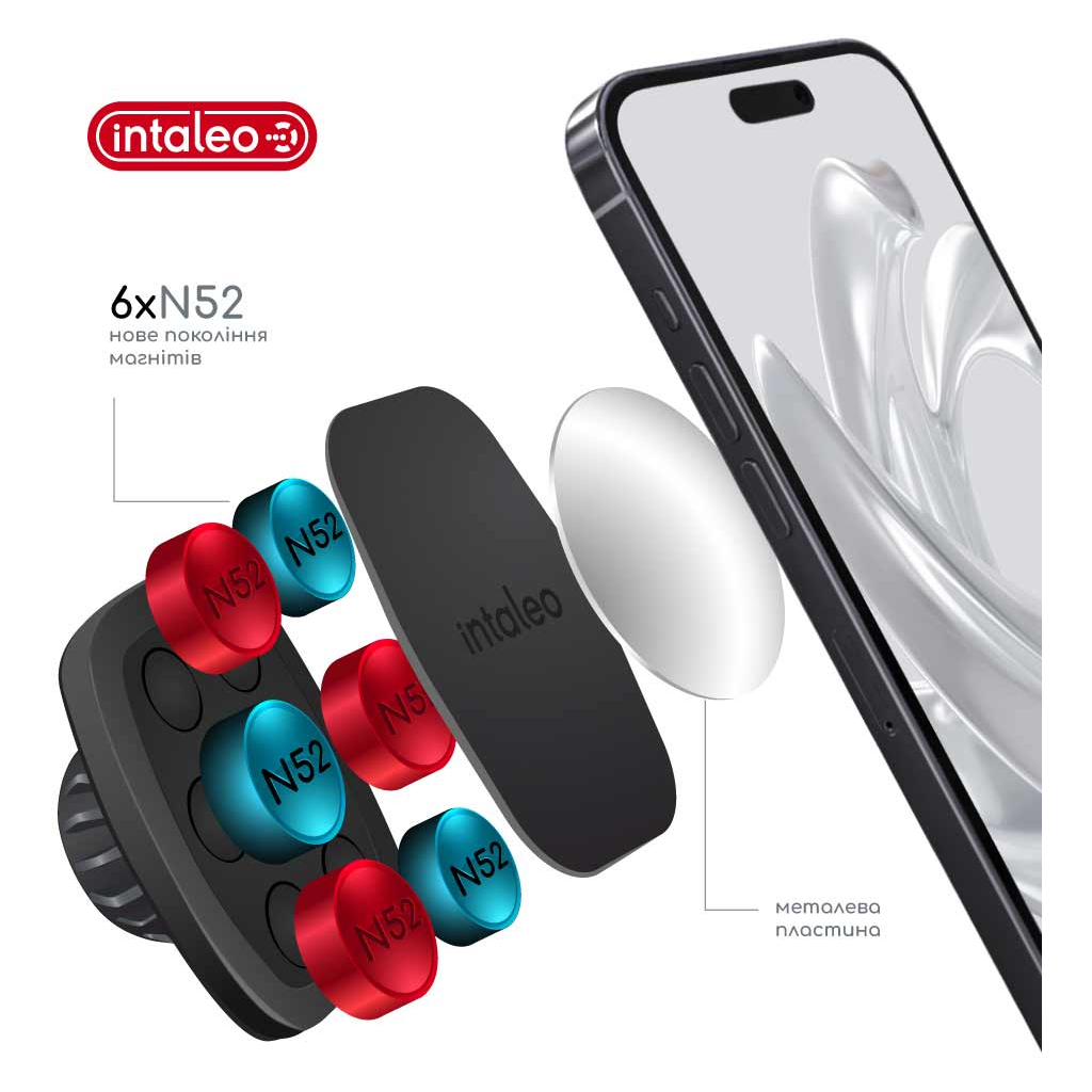 Універсальний автотримач Intaleo CM05GG 6xN52 Black (1283126576003) - изображение 2