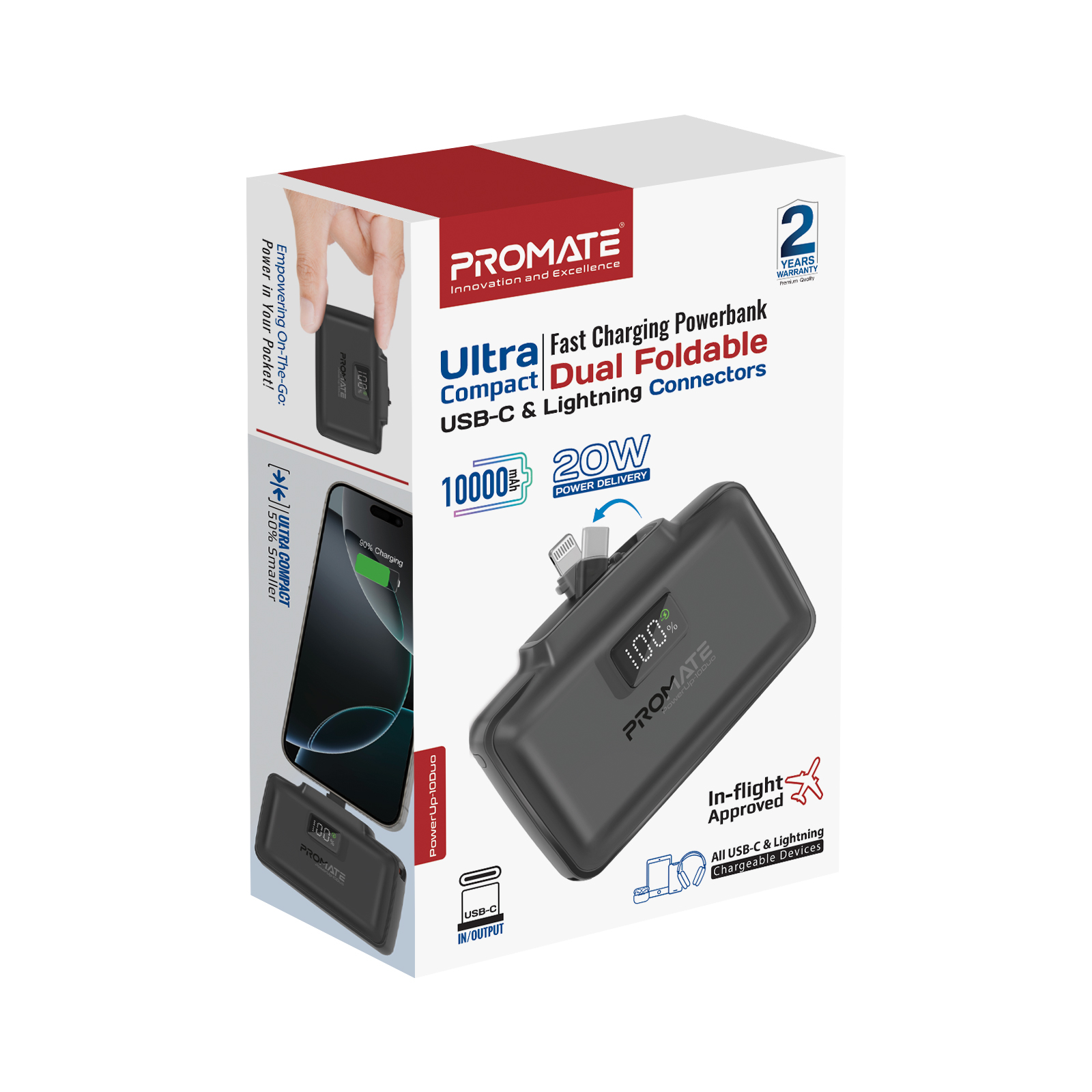Універсальна мобільна батарея Promate PowerUp-10Duo 10000mAh 20W Black - изображение 9