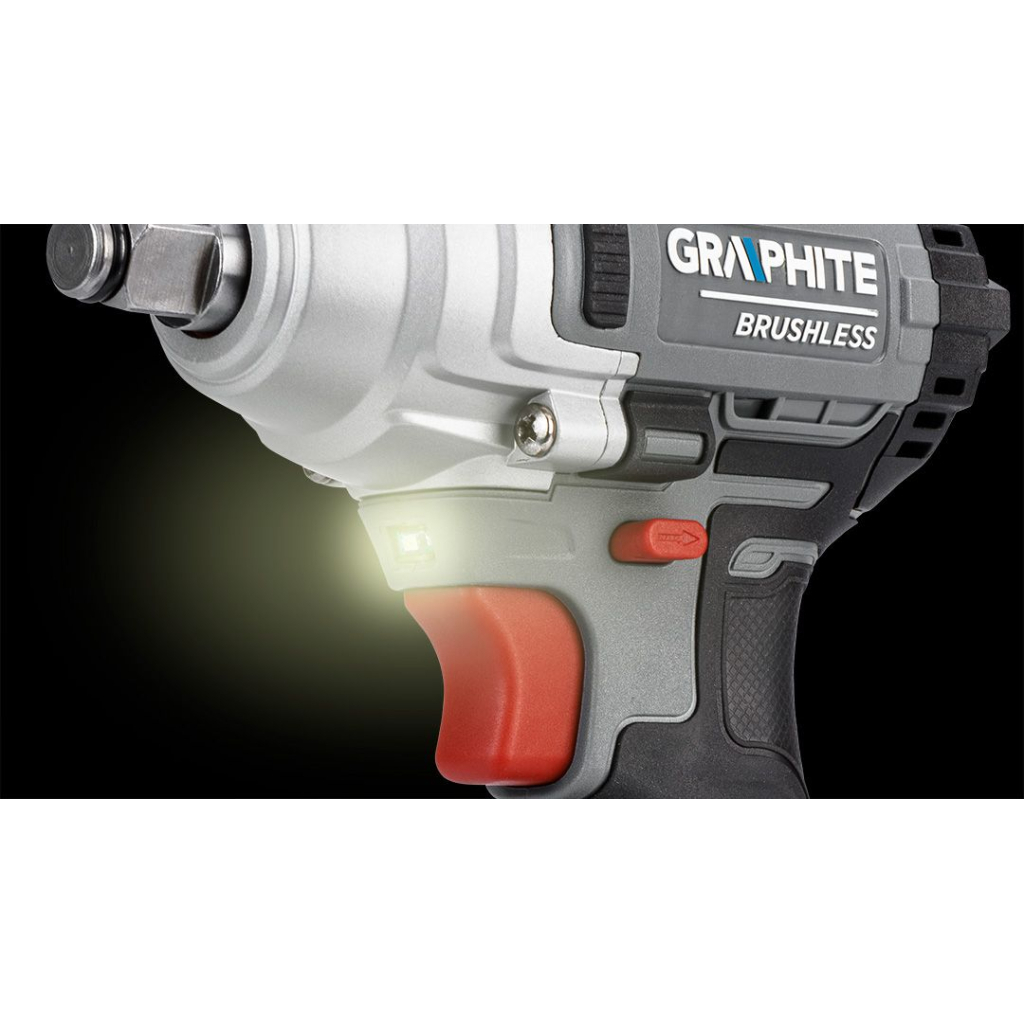 Гайковерт Graphite Energy+ 18V, безщітковий, 2600об/хв, 330Нм, 1/2", 0.9кг (без АКБ та ЗП) (58G028-1) - зображення 6