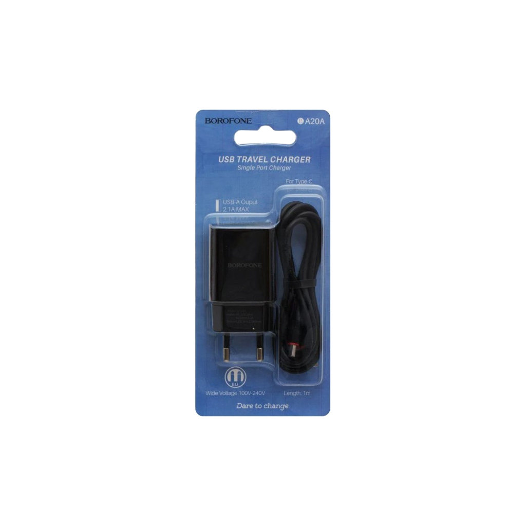 Зарядний пристрій BOROFONE BA20A Sharp charger set(Type-C) Black (BA20ACB) - зображення 6