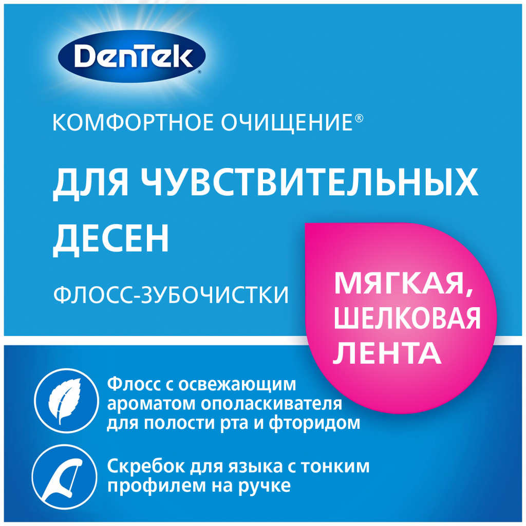 Флос-зубочистки DenTek Комфортне очищення 75 шт. (047701002711) - изображение 3