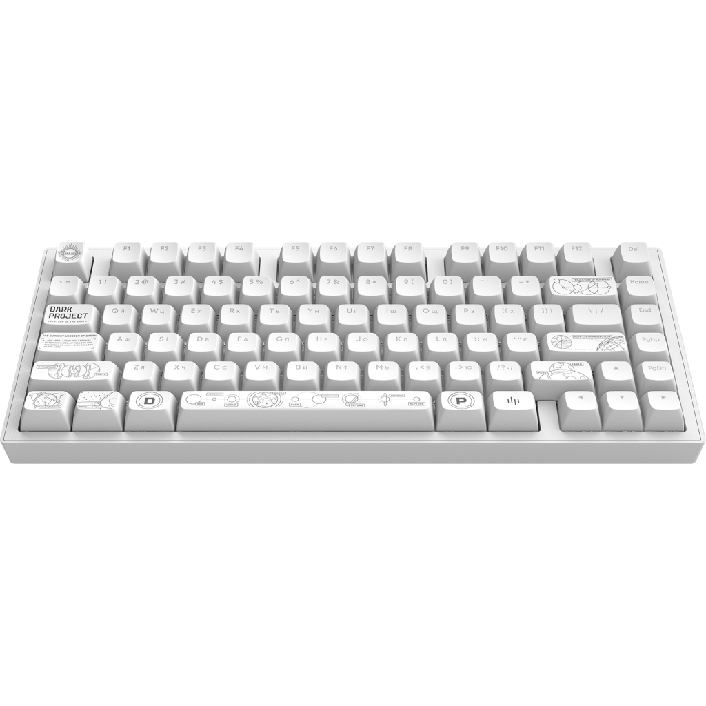 Клавіатура Dark Project ALU81 Terra Nova PBT RGB Mech G3MS Moonstone White (DPKB_NOVA_81_ANSI_WHITE_UA) - зображення 6