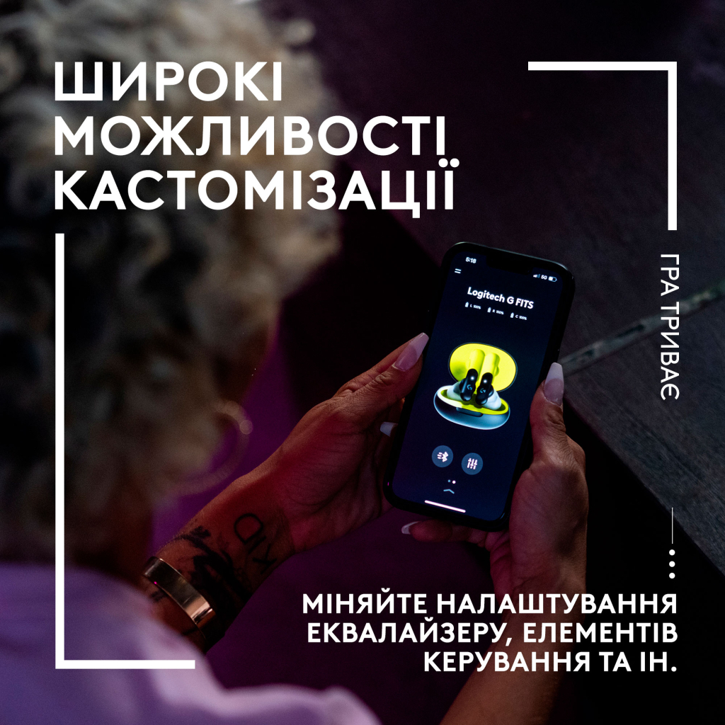 Навушники Logitech FITS True Wireless Gaming Earbuds Black (985-001182) - зображення 7