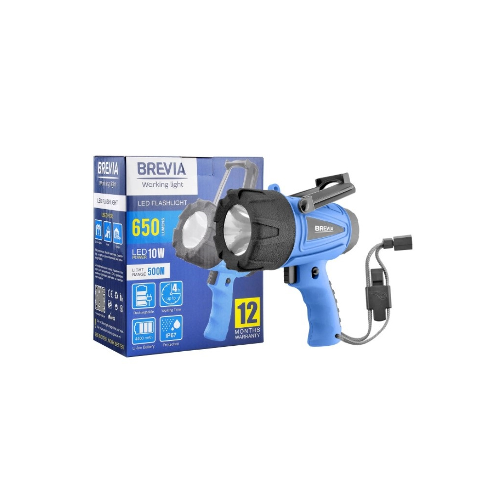 Ліхтар Brevia LED 500М, 10W LED 650lm, 4400mAh, microUSB (11600) - зображення 1